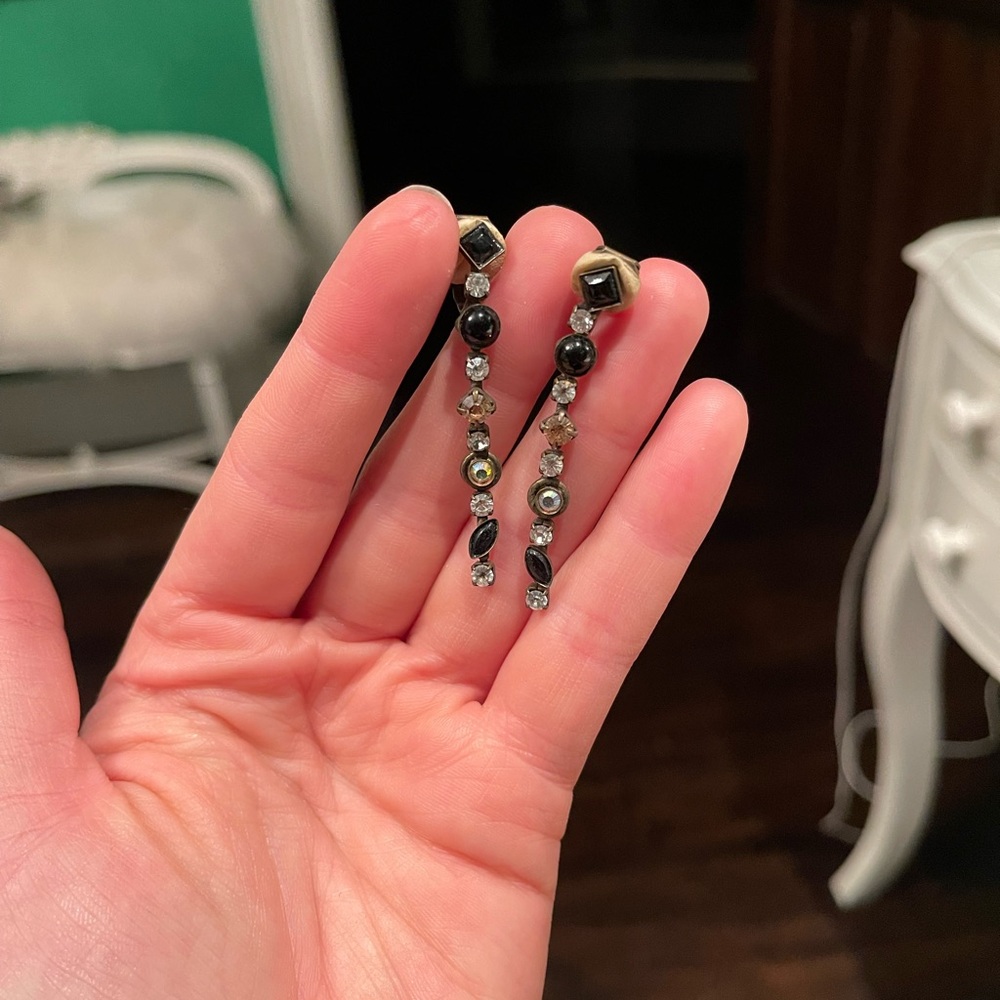Sorrelli vintage crystal clip on earrings